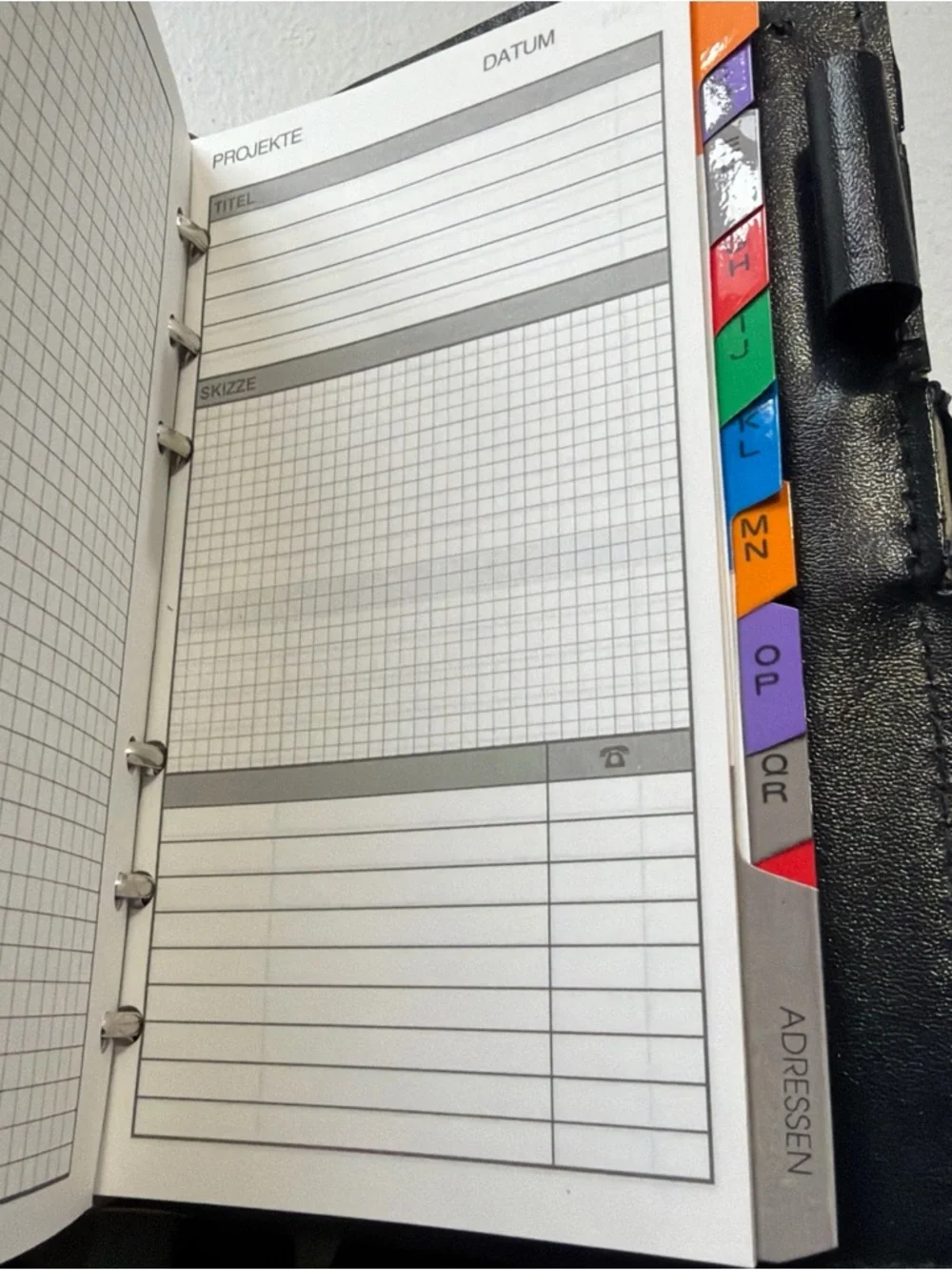 German Day Timer Planner Multi Color Organizer Binder With Id Slot & Pen Holder